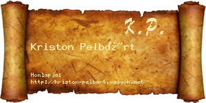 Kriston Pelbárt névjegykártya